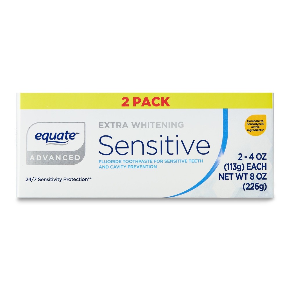 Equate Sensitive Toothpaste Extra Whitening 4oz 2 Pack Advanced (6 Total) 6