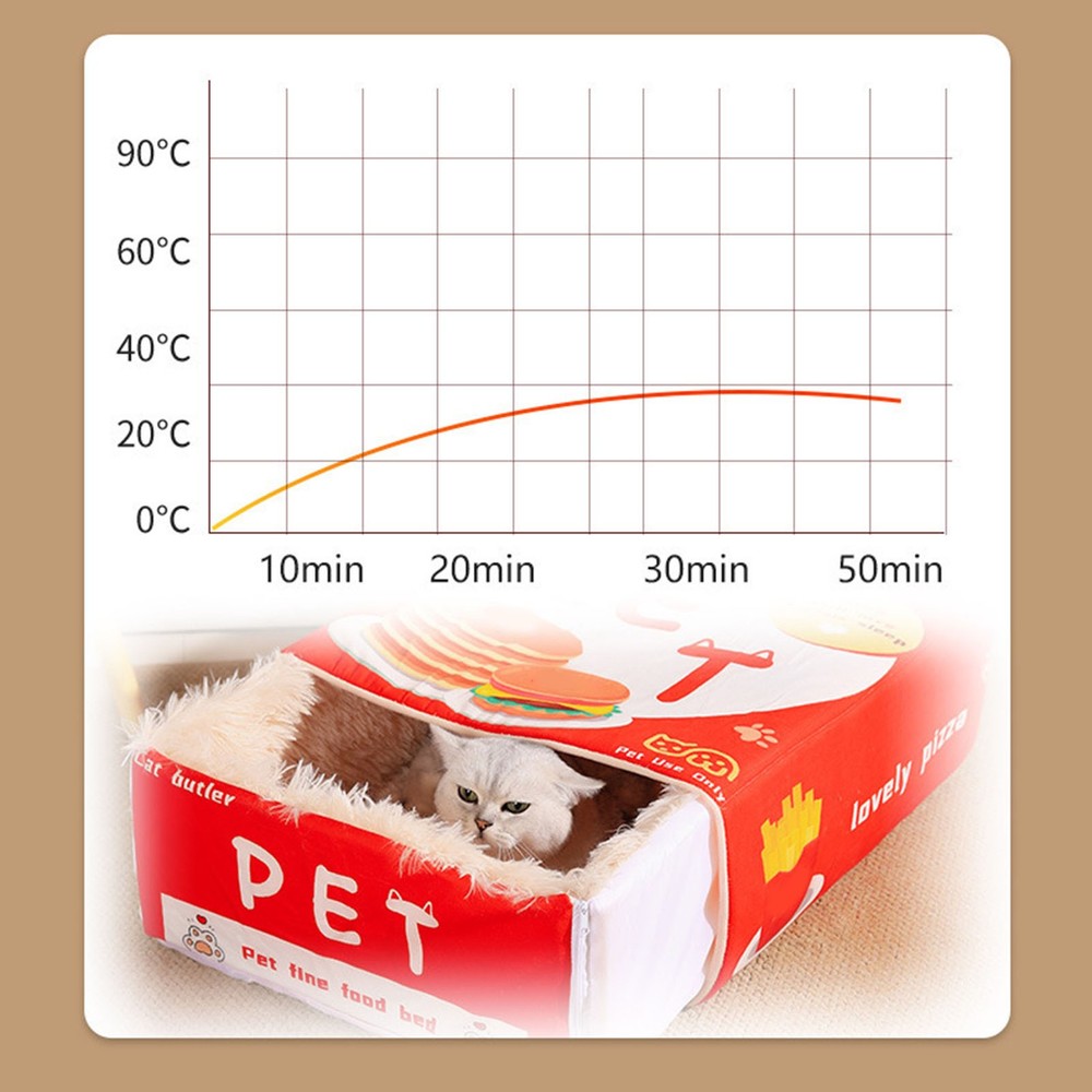 Snack Box Cat Bed Cartoon Rectangular Fully Enclosed Four Season Universal