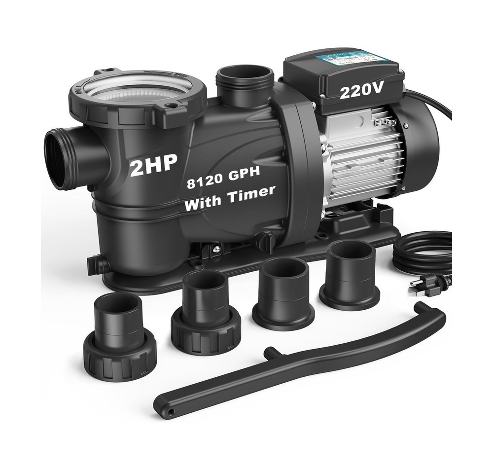 In/Above Ground Pool Pump Self Primming High Flow,Dark Grey Dark Grey