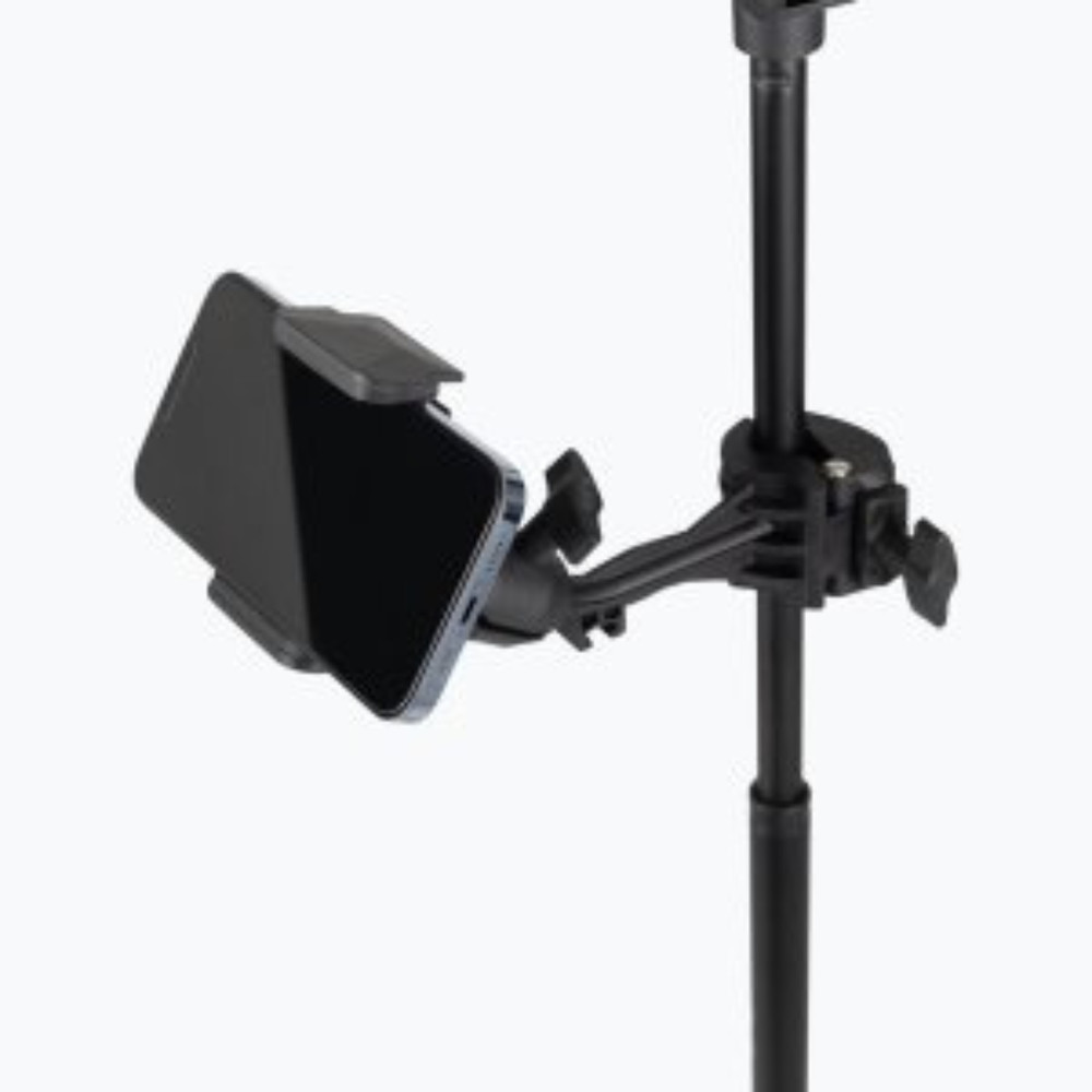 Mic Stand Smartphone Holder + Unbreakable Rubber Wireless Mic Clip Vocal Bundle