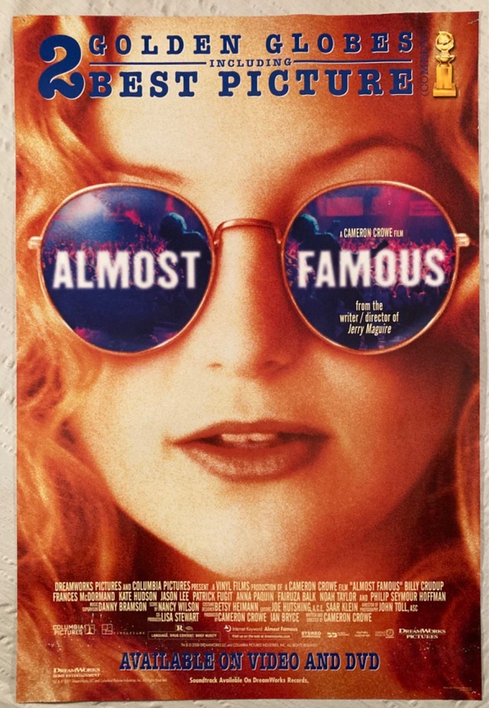 Almost Famous 2001 Video Promo Poster Cameron Crowe Kate Hudson R
