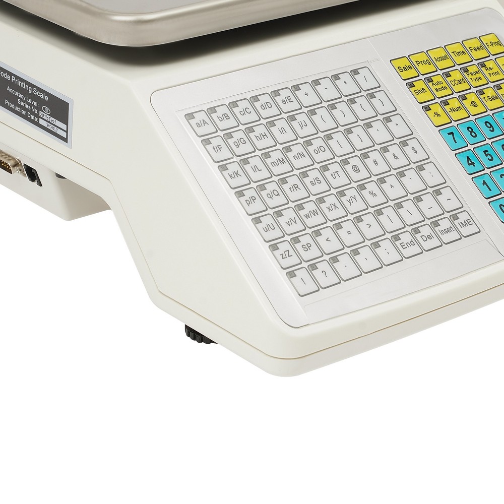 White Electronic Price Computing Scale Four-window Label Thermal Printer Scale