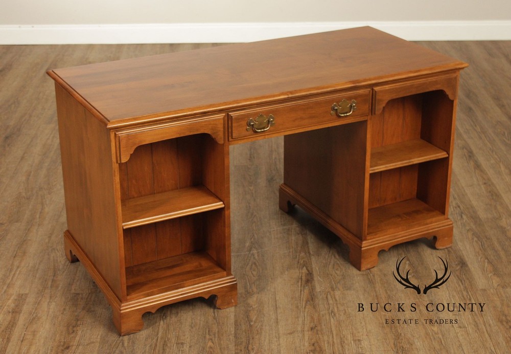 Ethan Allen Chippendale Style Maple Executive Writing Desk