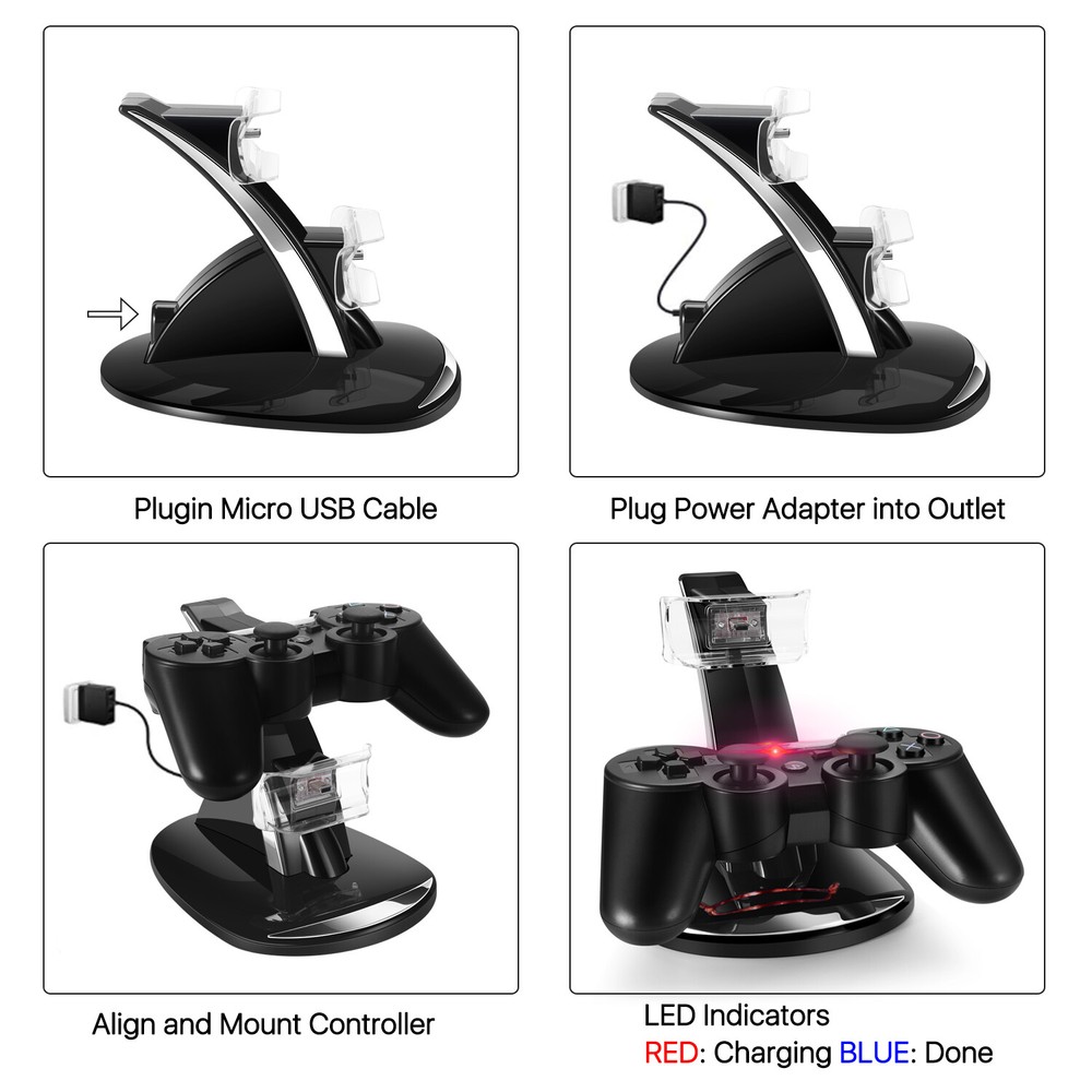 PS3 Controller Charger Stand f/ Sony Playstation 3 Controller Wireless Dualshock