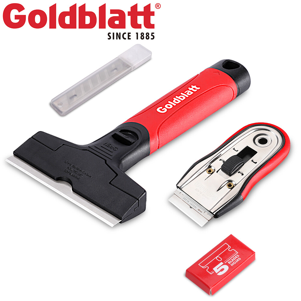 Goldblatt 2PCS Razor Blade Scraper W/15PC Blades Razor Scraper Tool Razor Holder
