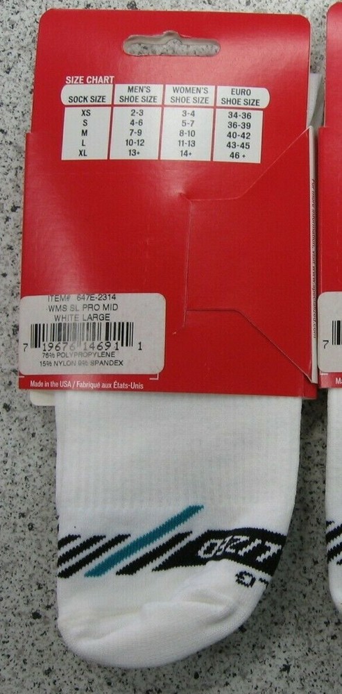 Specialized Women's SL PRO MID socks white 1 pair LARGE
