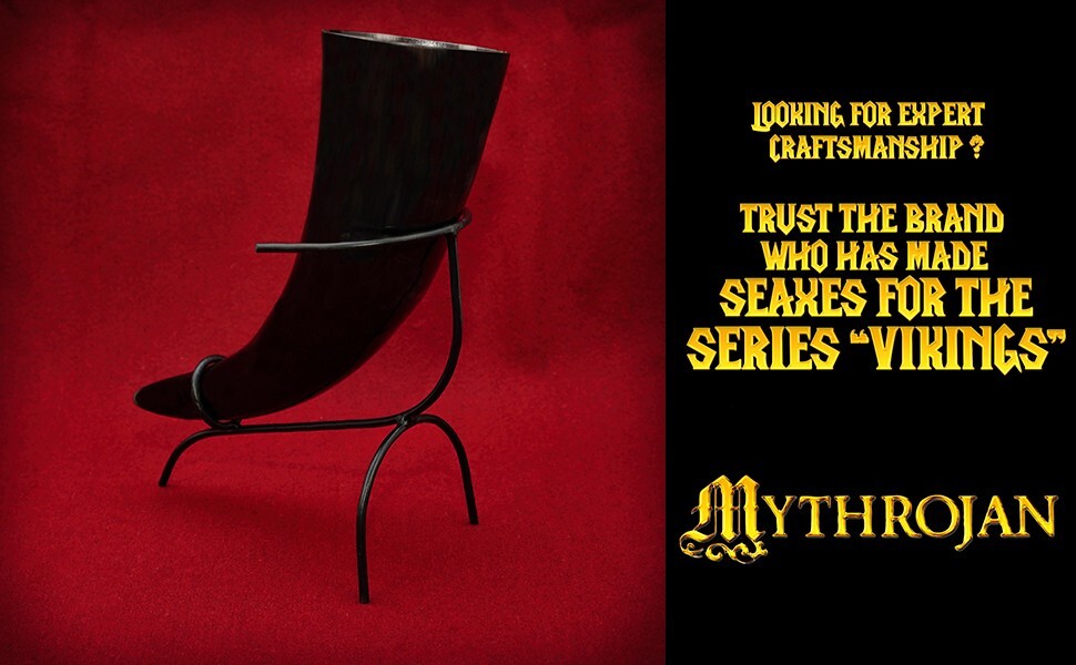 Medieval Horn Holder Twisted Iron Hand Forged Viking Knight Drinking Mead Rack