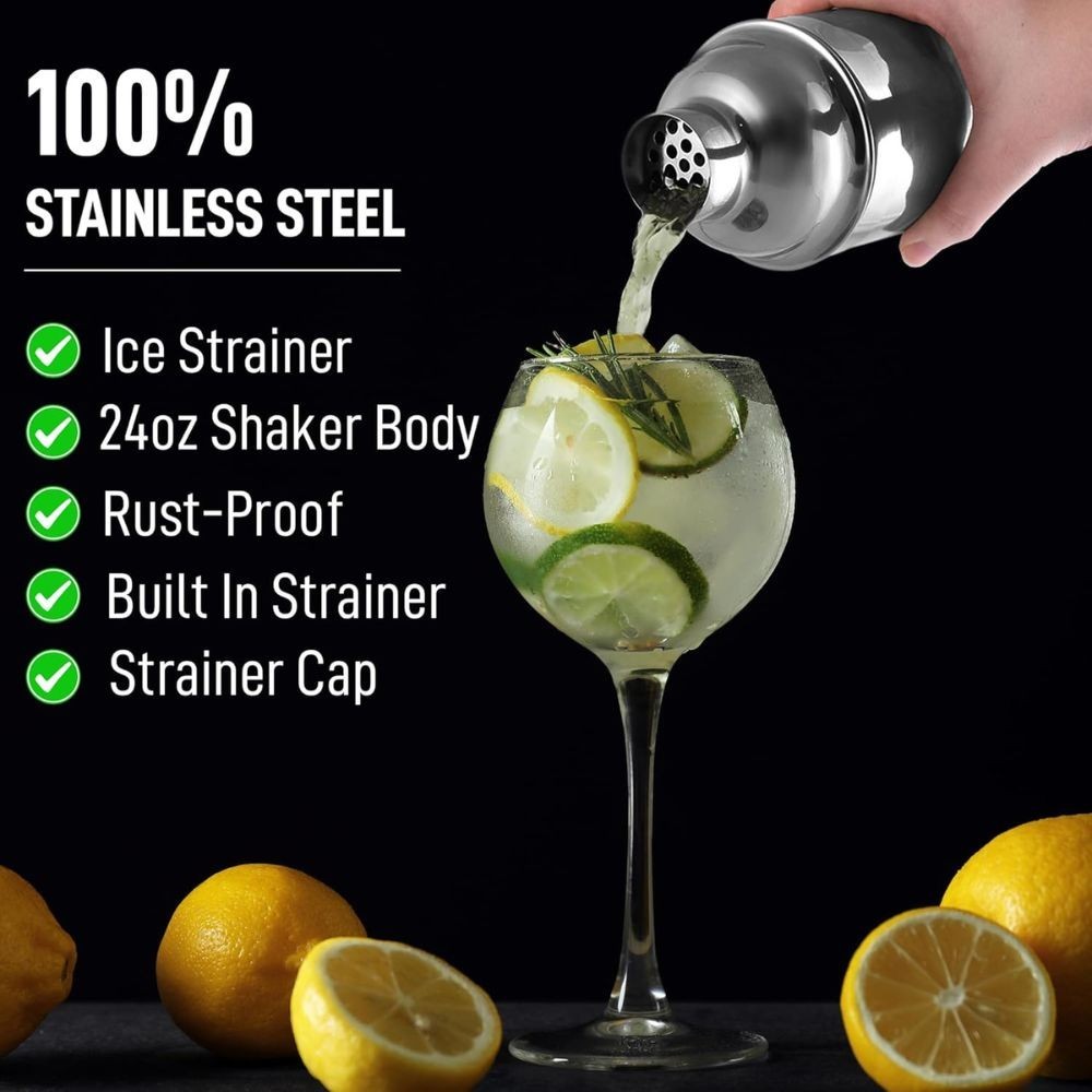 Zulay 24 oz Stainless Steel Cocktail Shaker