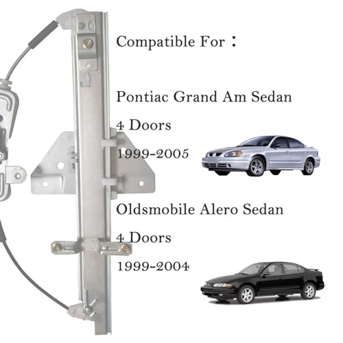 Rear Left Driver Side Power Window Regulator with Motor Compatible for Pontiac