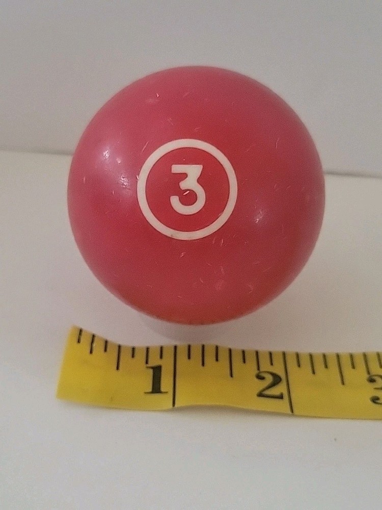 Vintage No. 3 Solid Red Pool Ball Billiard 2" Replacement (G)