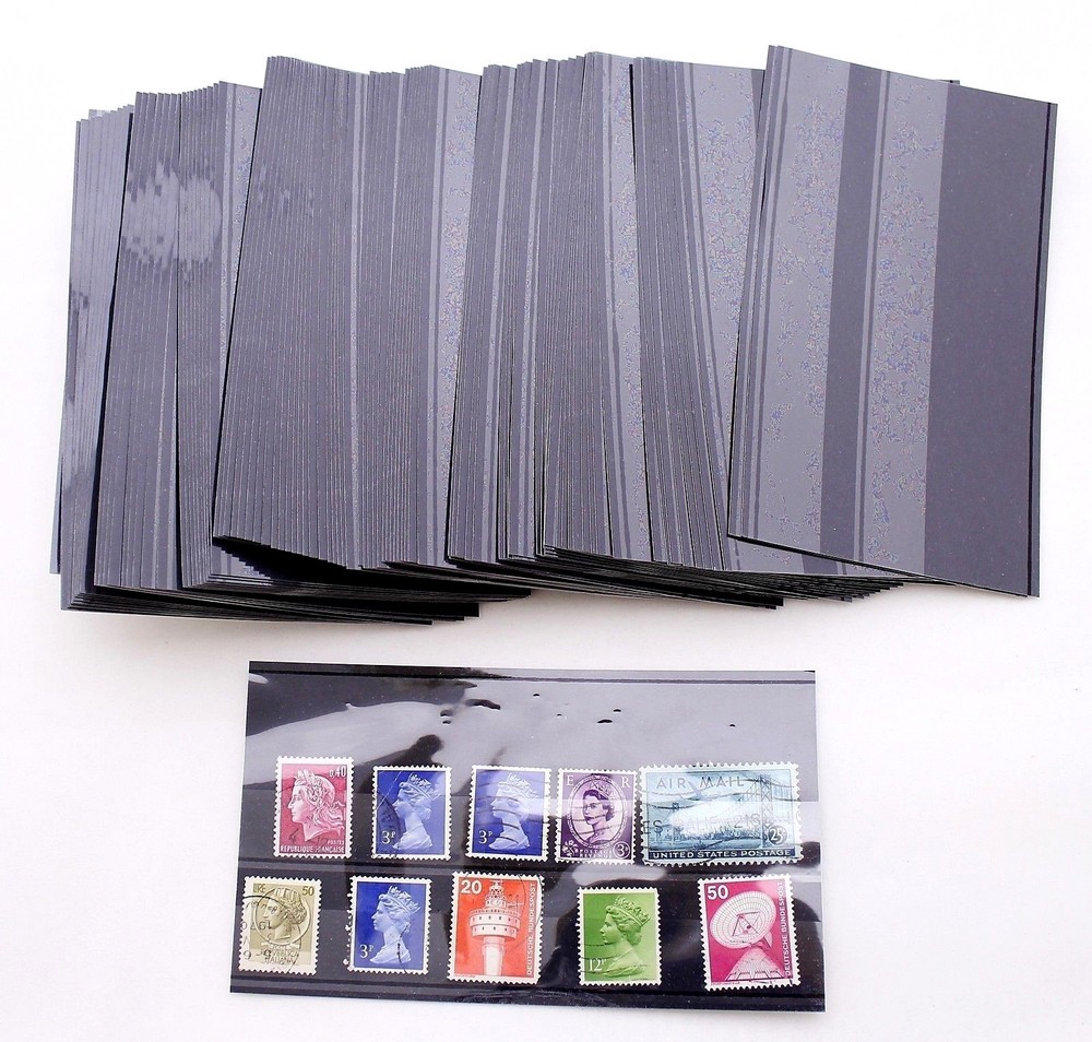 100 Black Stamp Collecting Submission Approval Cards, 2 Strips, Archival Quality