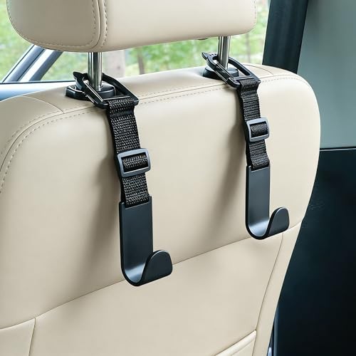 Adjustable 4-Pack Car Headrest Hooks Cute Cat Pattern Universal Seat Back