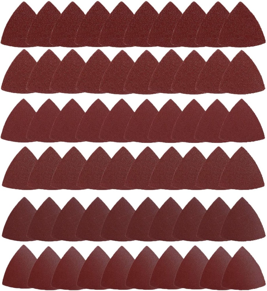 Triangle Oscillating Multi Tool Sanding Pads, 60PACK SANDPAPER, Reddish Brown