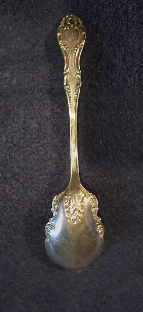 Antique Repousse Silvertone Berry Spoons WM Rogers