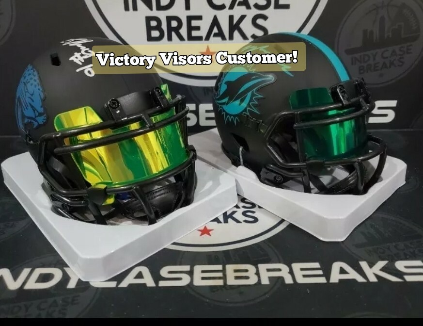 Chrome Mini Football Helmet Visors w/ UA Clips (*Hard Style*).