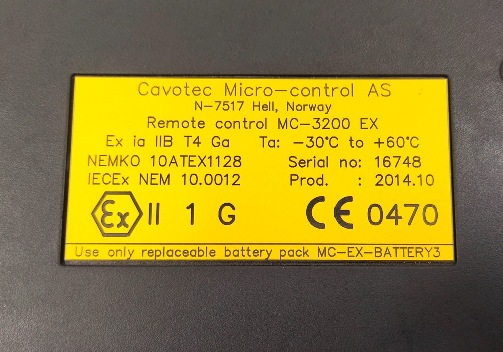 CAVOTEC MICRO-CONTROL AS MC 3200 EX REMOTE CONTROL