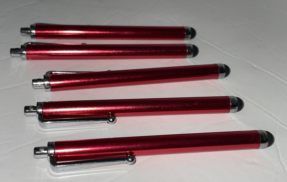5 Red  Capacitive Touch Screen STYLUS Pen Universal For Android & Iphone iPad.