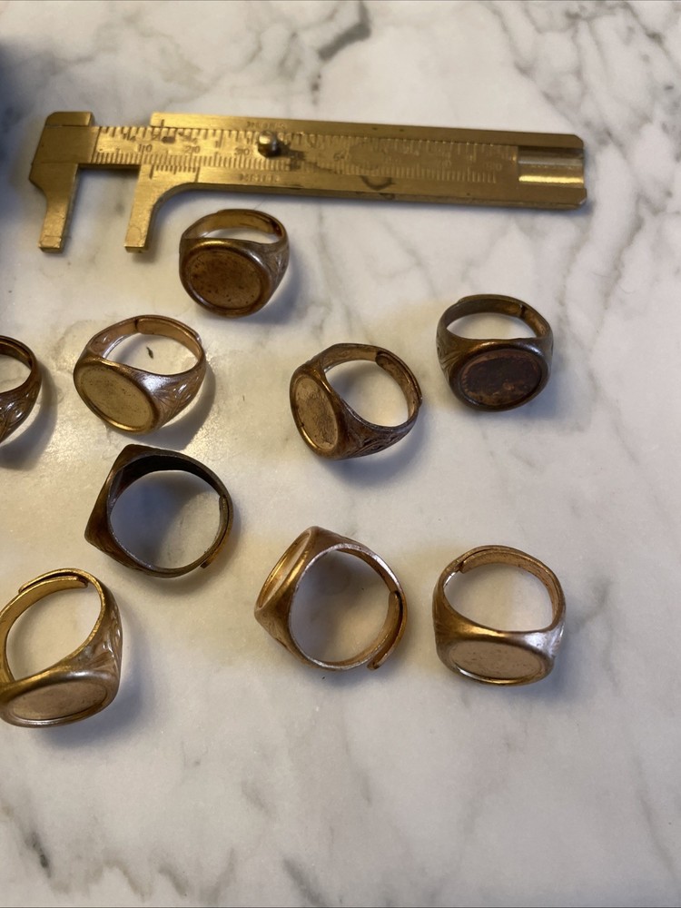 12 VTG Brass Adjustable Ring Settings