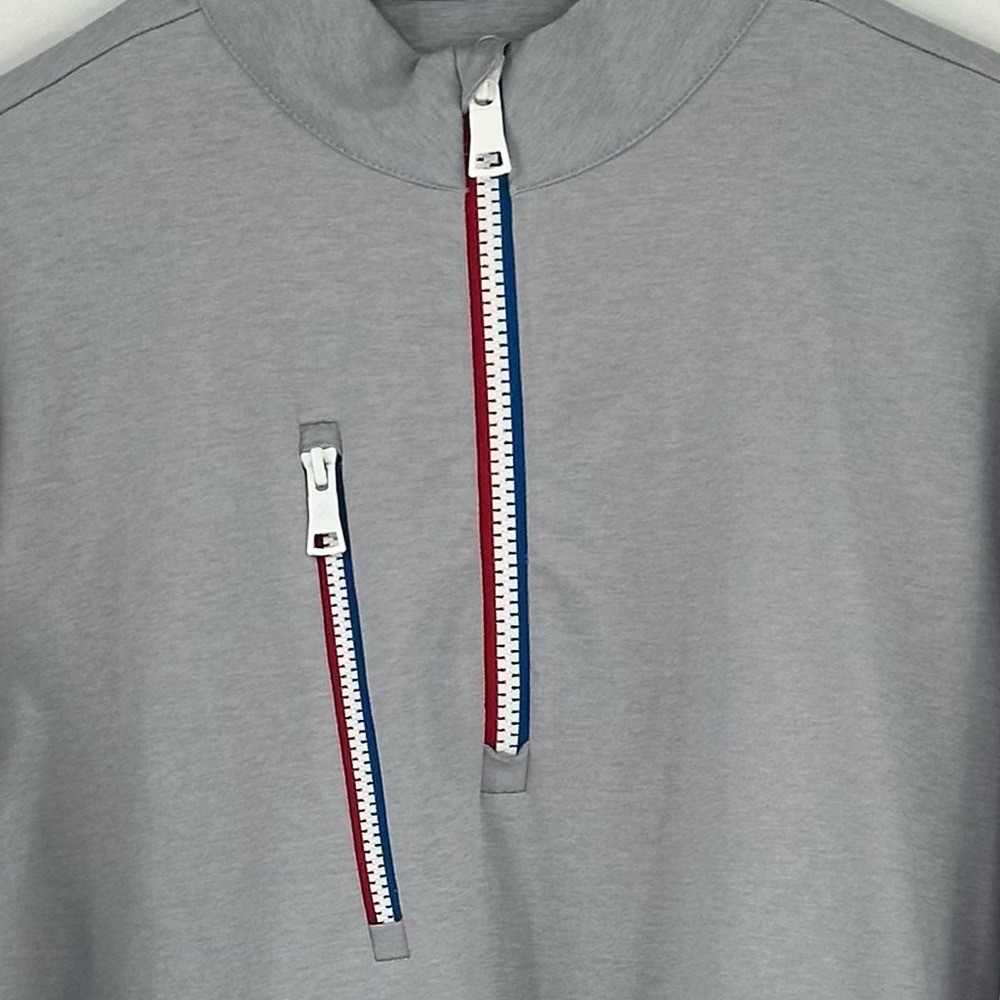 G/FORE Daytona Mid Tech Interlock Slim Fit Golf Pullover, Heather Gray, Size S