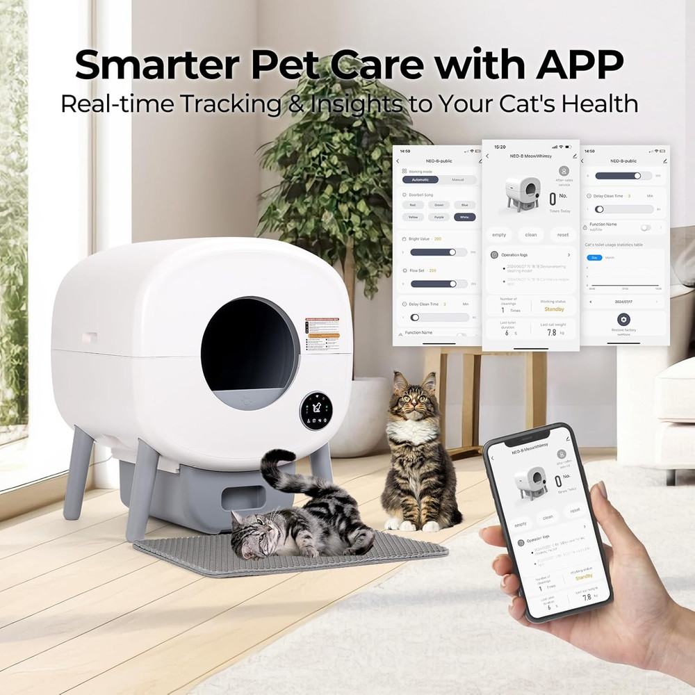 Self-Cleaning Cat Litter Box: Extra Large Automatic Litter Box for Multiple Cats
