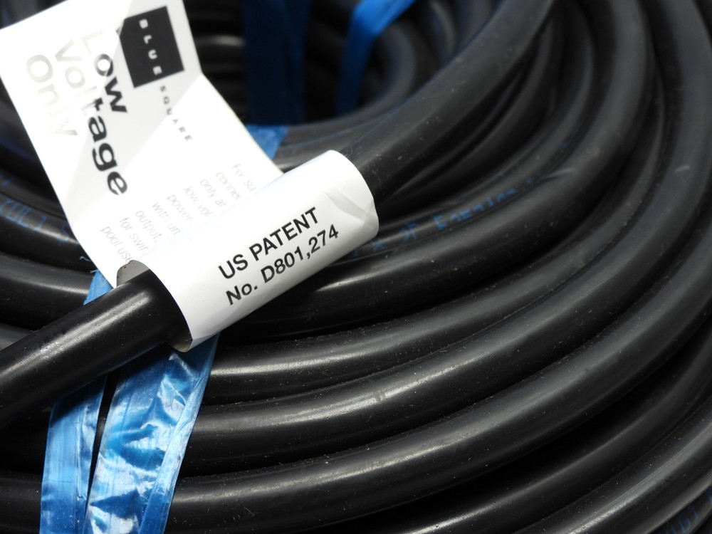 100ft Blue Square Low Voltage Power Cord 2-Wire