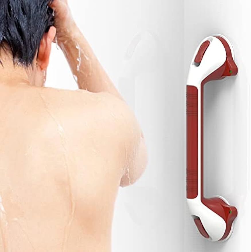 17in Suction Shower Grab Bar with Indicators, Balance Assist Steady Handle