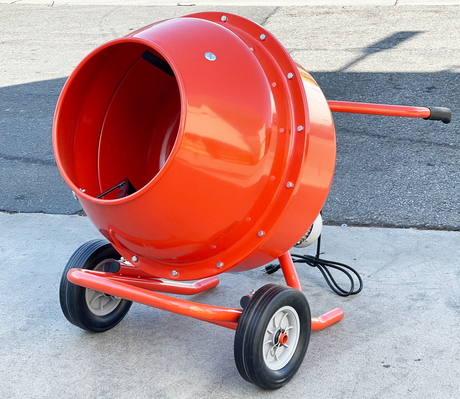 Portable 1/2HP 5 Cu. Ft. Horizontal Low Wheel Barrow Cement Mixer Mortar Stucco