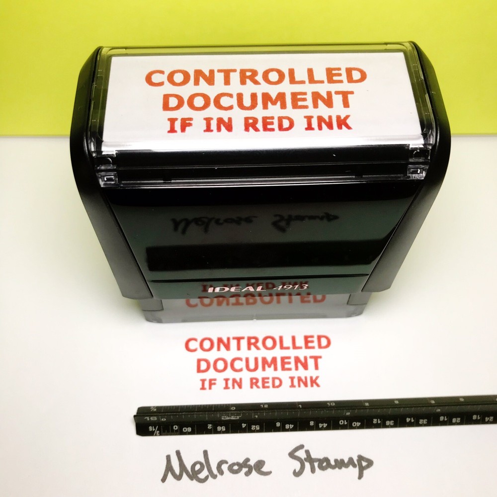 Controlled Document If In Red Ink Rubber Stamp Ideal 4913