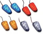 K&S Technologies LED Mini Triangle Marker Lights - Chrome/Red Lens