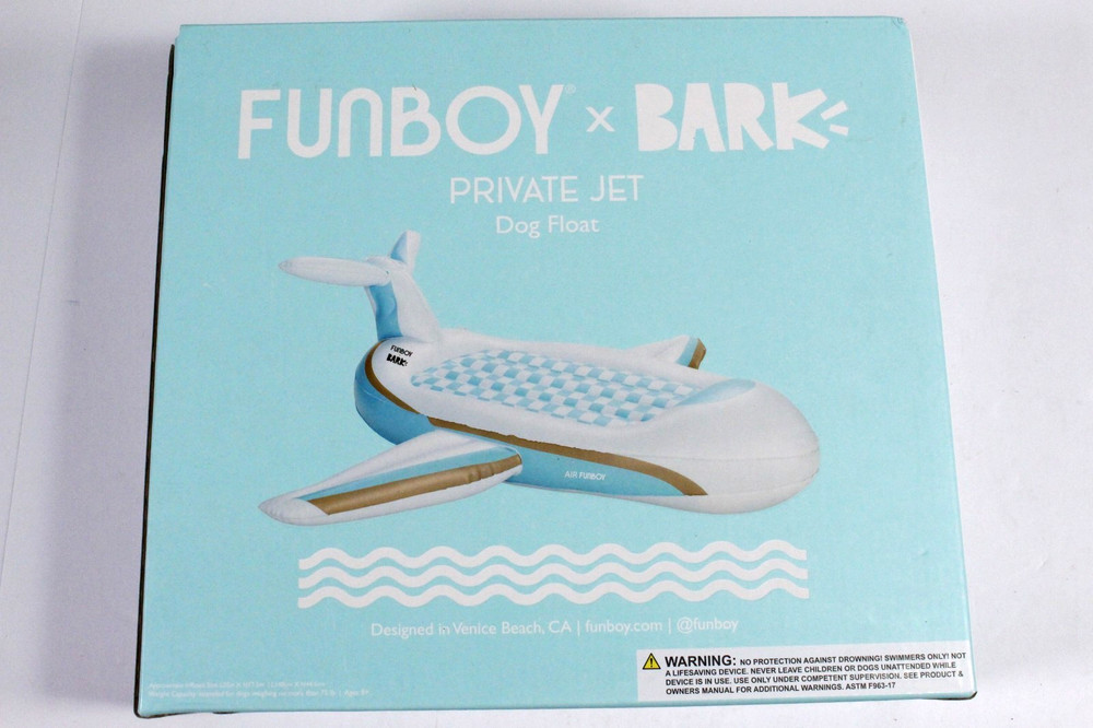 Funboy x Bark Private Jet Dog Float Pool Float 55"x17.5" NIB
