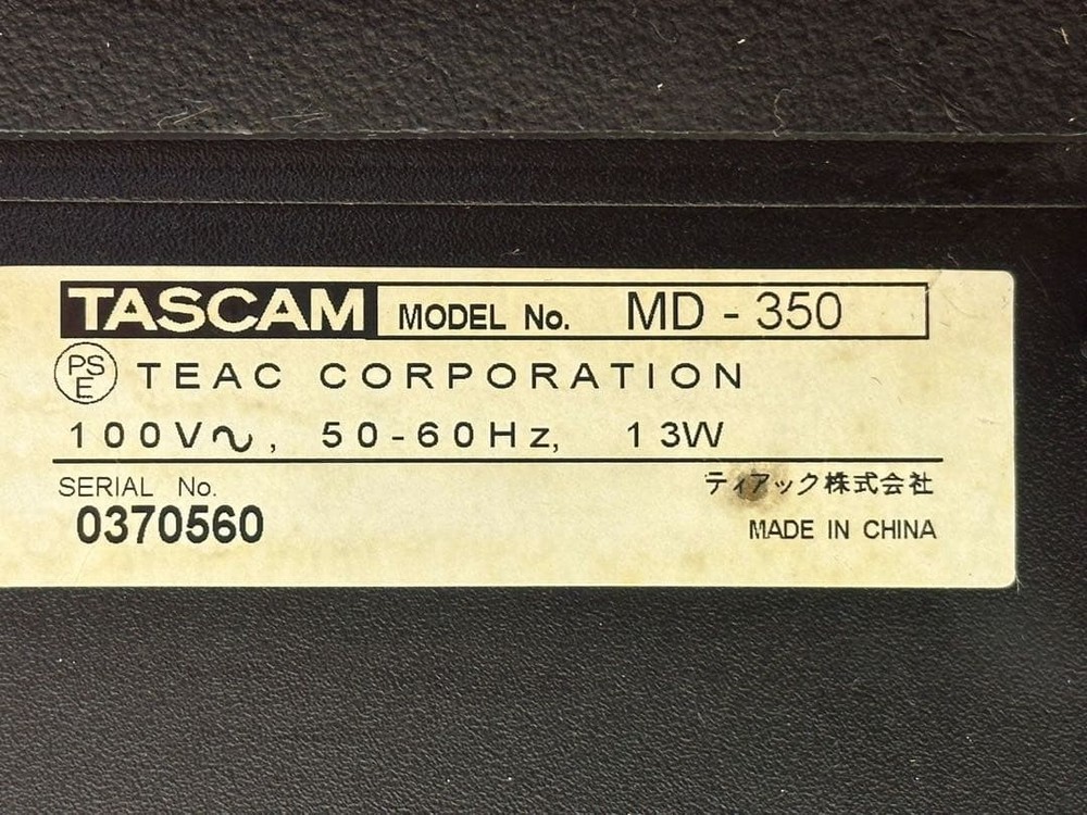 TASCAM MD-350 MD Deck with SKB Case Used