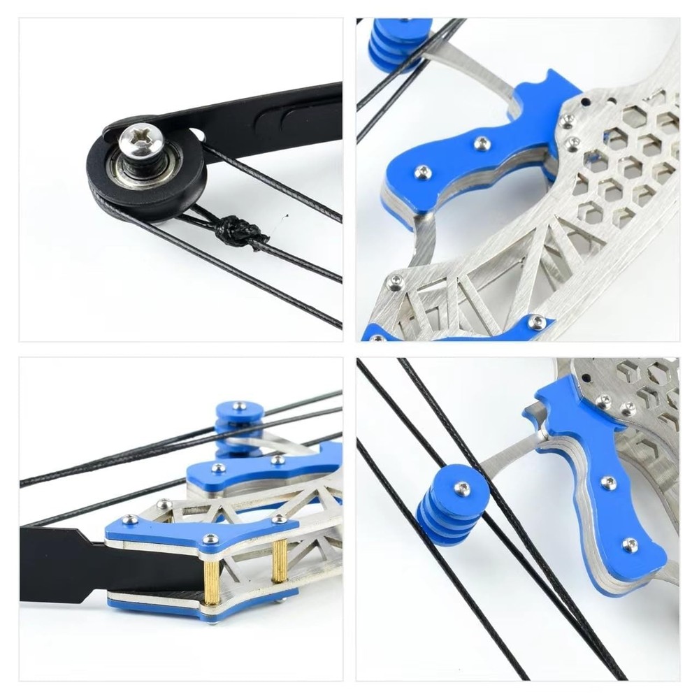 Compound Bow Archery Set Pro Competition & Training Outdoor Blue Hexagonal Desig