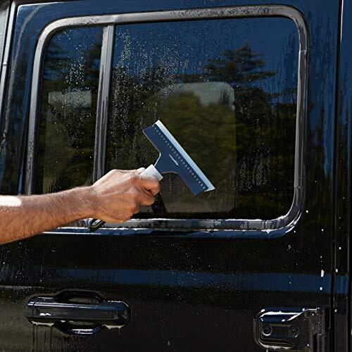 Window Squeegee with Handle for Car Windows, Glass, Mirror, Black
