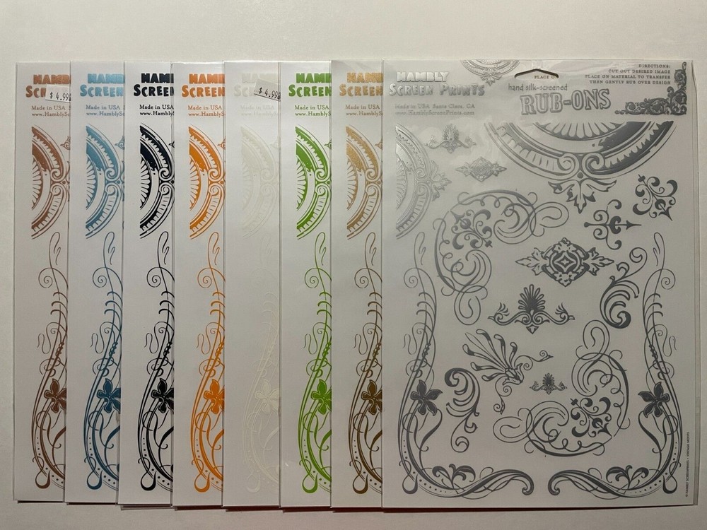 HAMBLY SCREEN PRINTS RUB-ONS VINTAGE MOTIFS