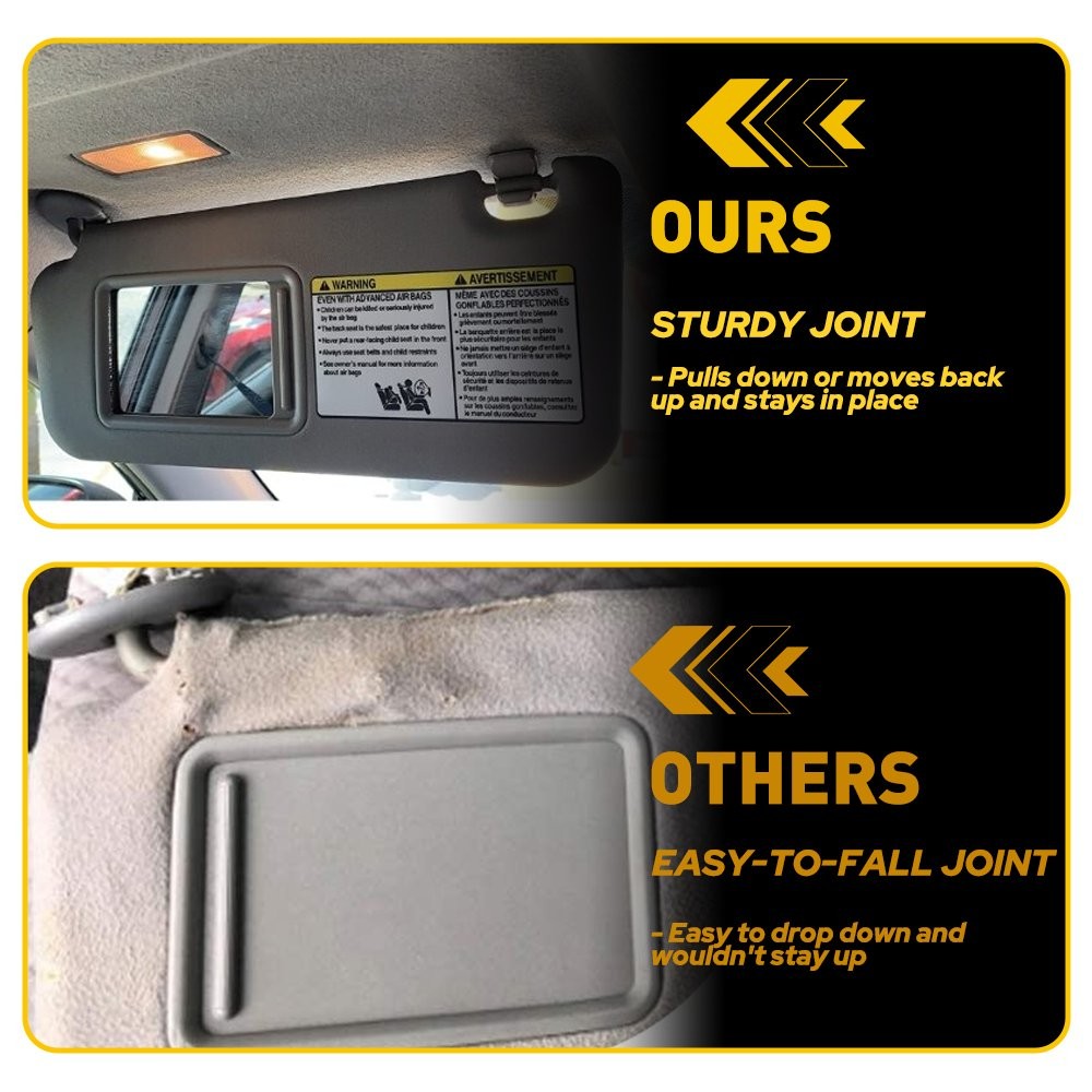 For 2006 - 2013 TOYOTA RAV4 GRAY Left Side Driver Sun Visor without Vanity Light