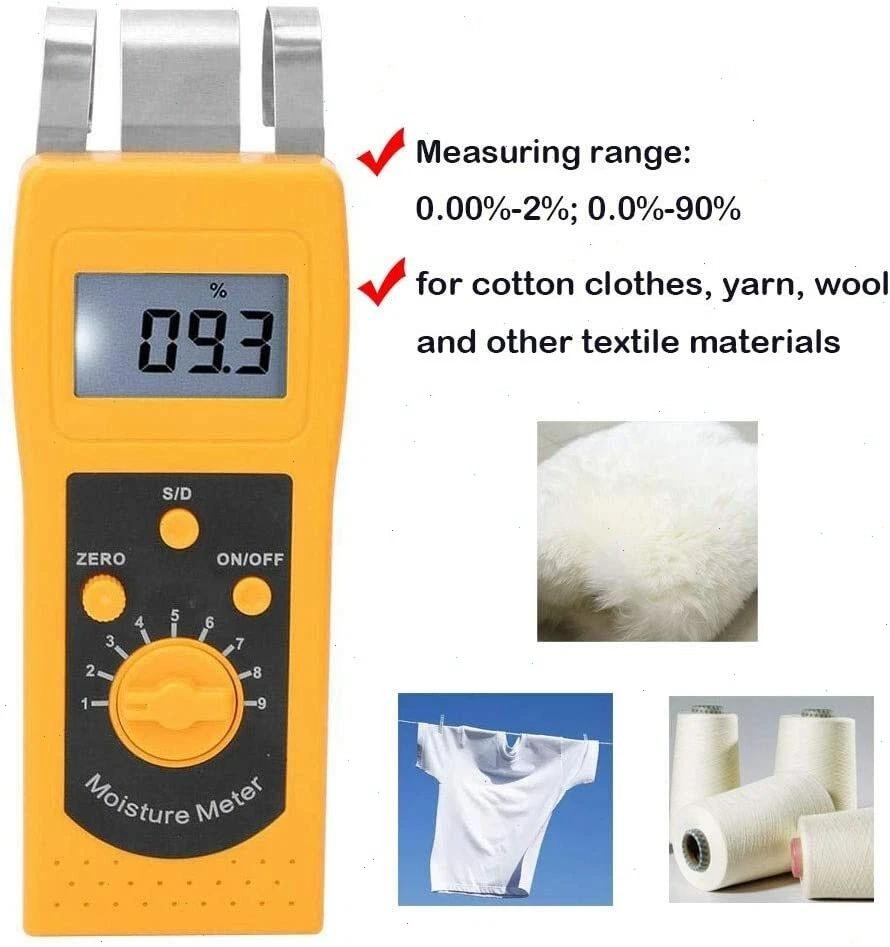 Digital Textile Moisture Content Measurement with Range 0.0-90.0% (s)