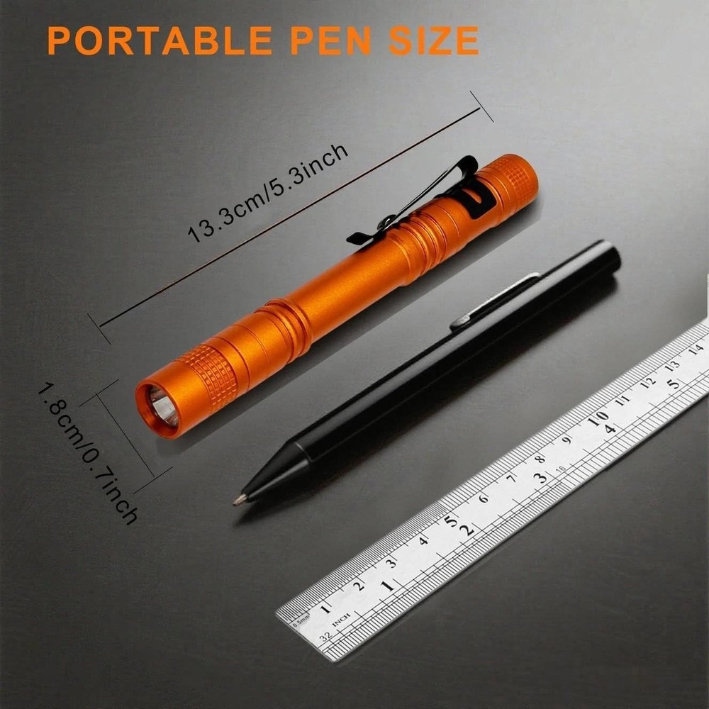 2-pack LED Pocket Pen Light Flashlights - Waterproof, 500 Lumens, Compact &