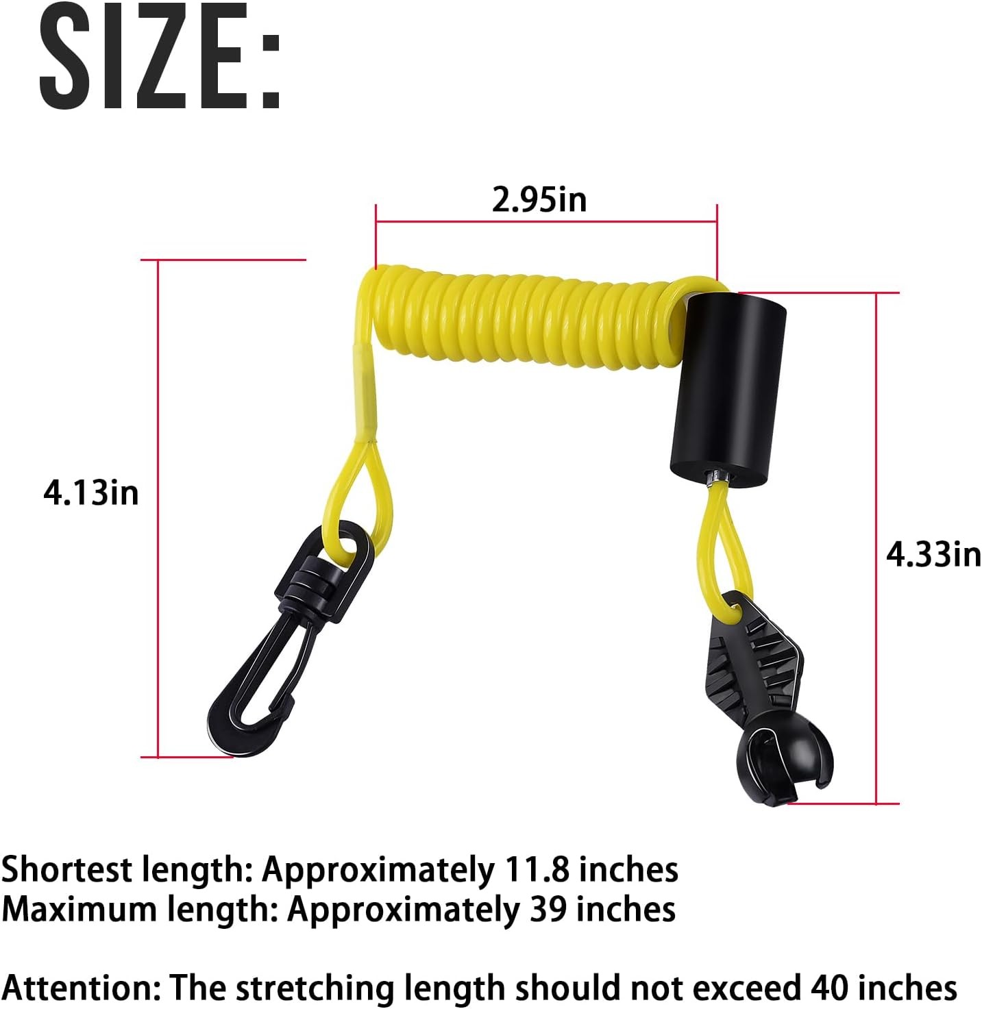 S278002843 278003410 Safety Lanyard Tether Key For 2014-2024 SeaDoo Spark 900