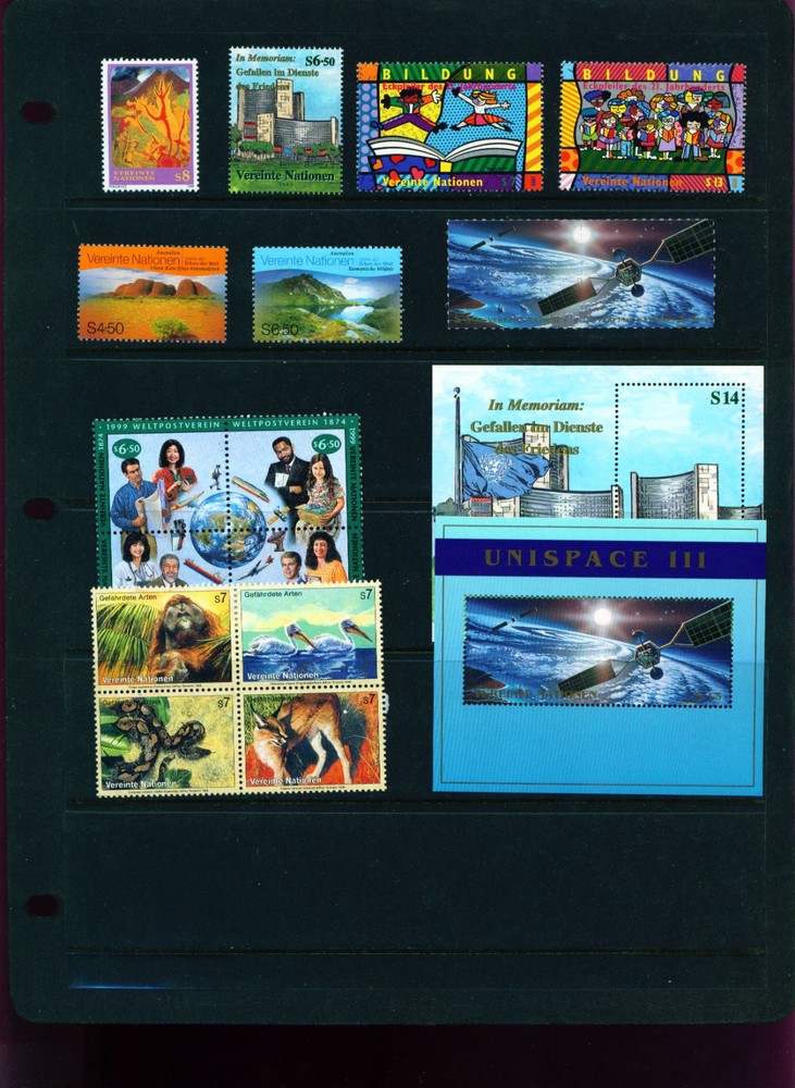 1999 UN Mint Vienna Stamps - Never Hinged - Complete  (no booklet)