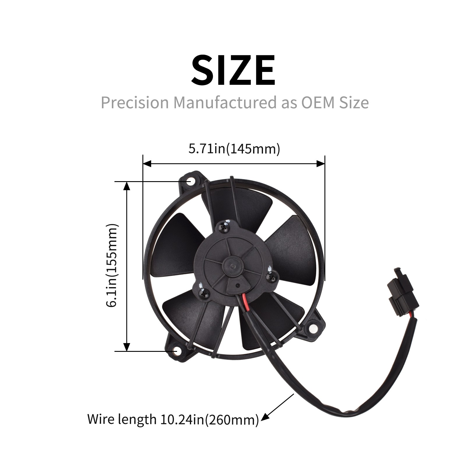 30103013 5.2" Paddle Blade Pusher Fan 307 CFM VA31-A101-46S Compatible with Spal