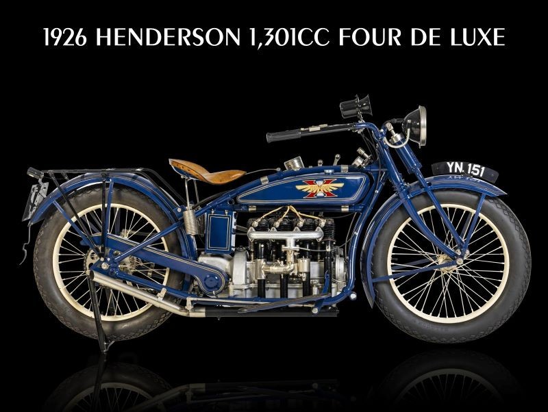 1926 Henderson 1,301cc Four De Luxe Motorcycle New Metal Sign: 9x12" Ships Free