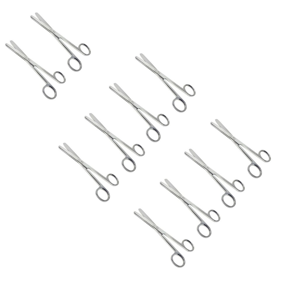 10 PC Operating Scissors  5.5" Straight Tip Blunt Blunt Surgical Instruments