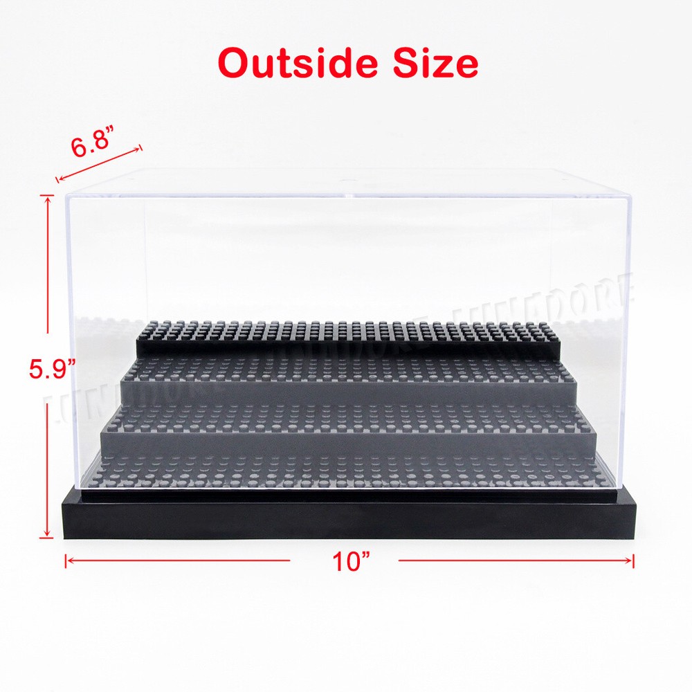 4-Steps Acrylic for Minifigure Display Case Stackable Box Clear Dustproof Clear