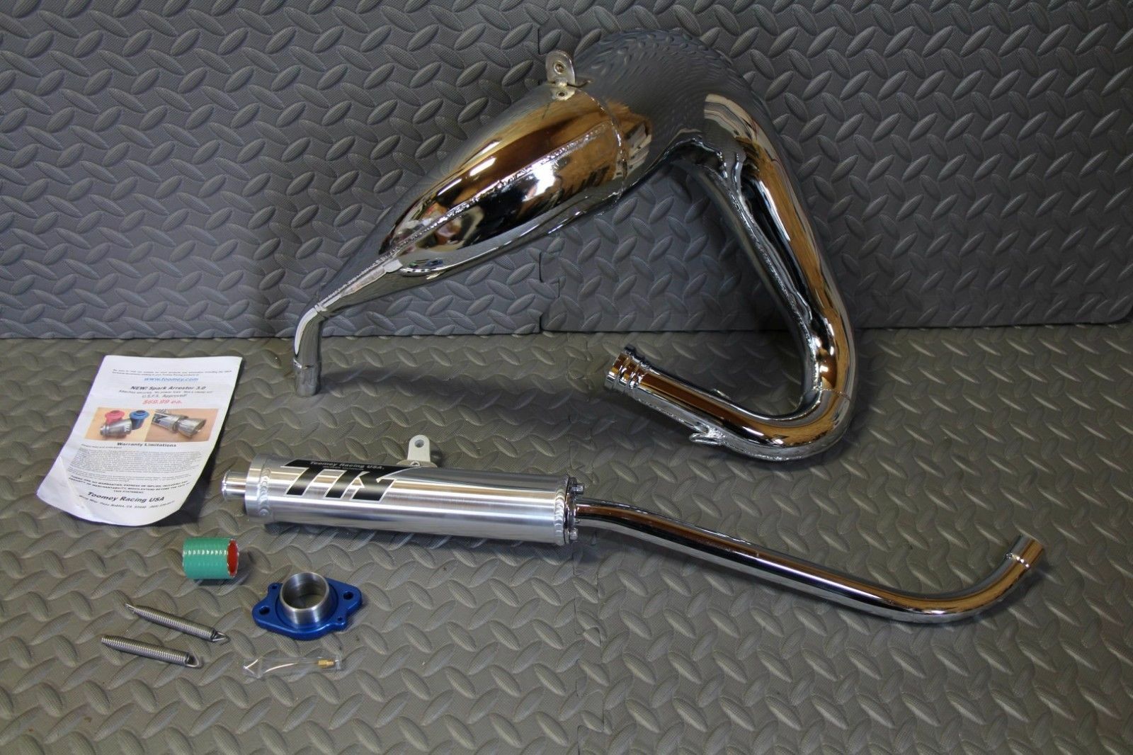 TOOMEY B1 Yamaha Blaster aftermarket exhaust pipe + silencer CHROME PLATED