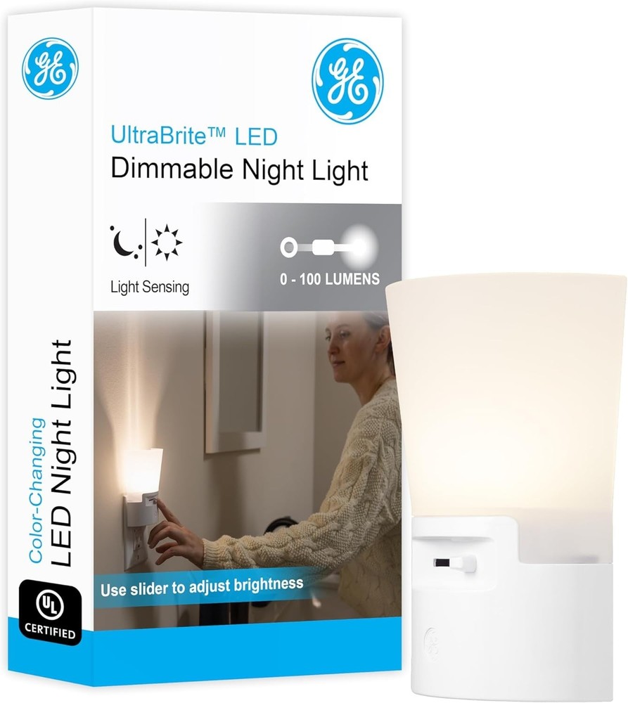 Ultrabrite Dimmable LED Night Light Plug-In w/ Sensor Adjustable Brightness New