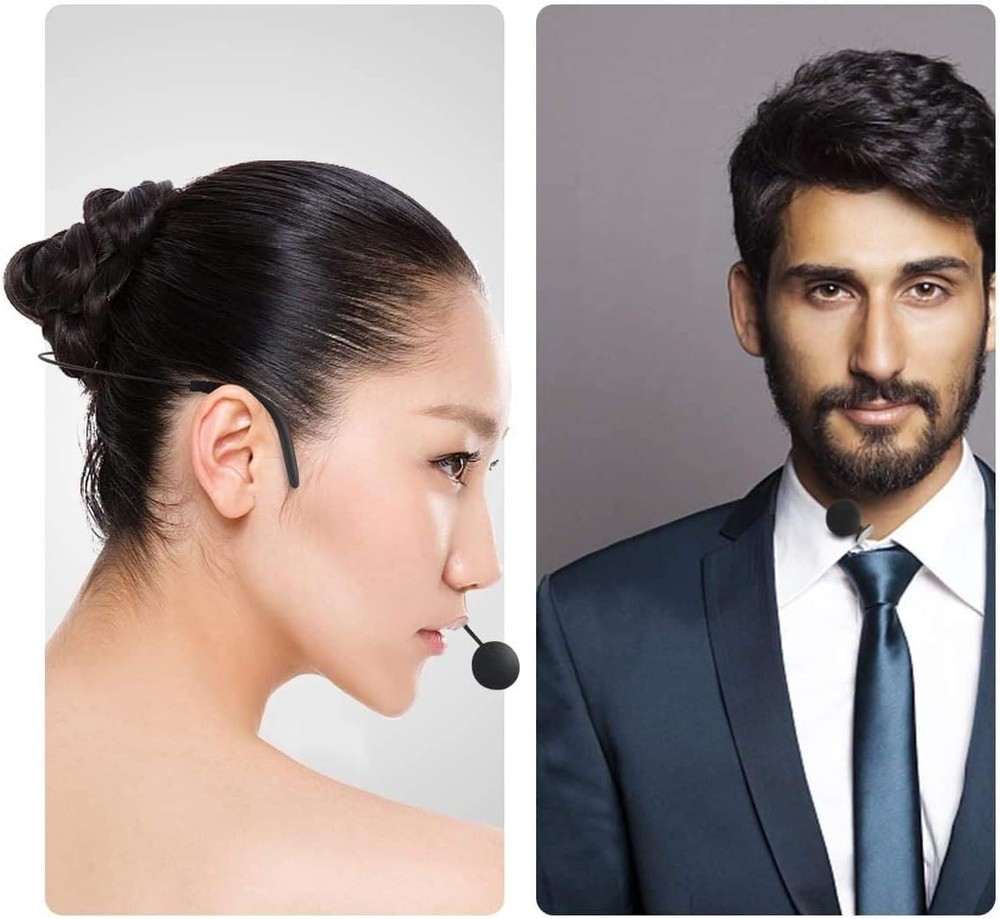 HOTEC Replacement Headset Microphone with 3.5mm Locking Screw Plug, Black