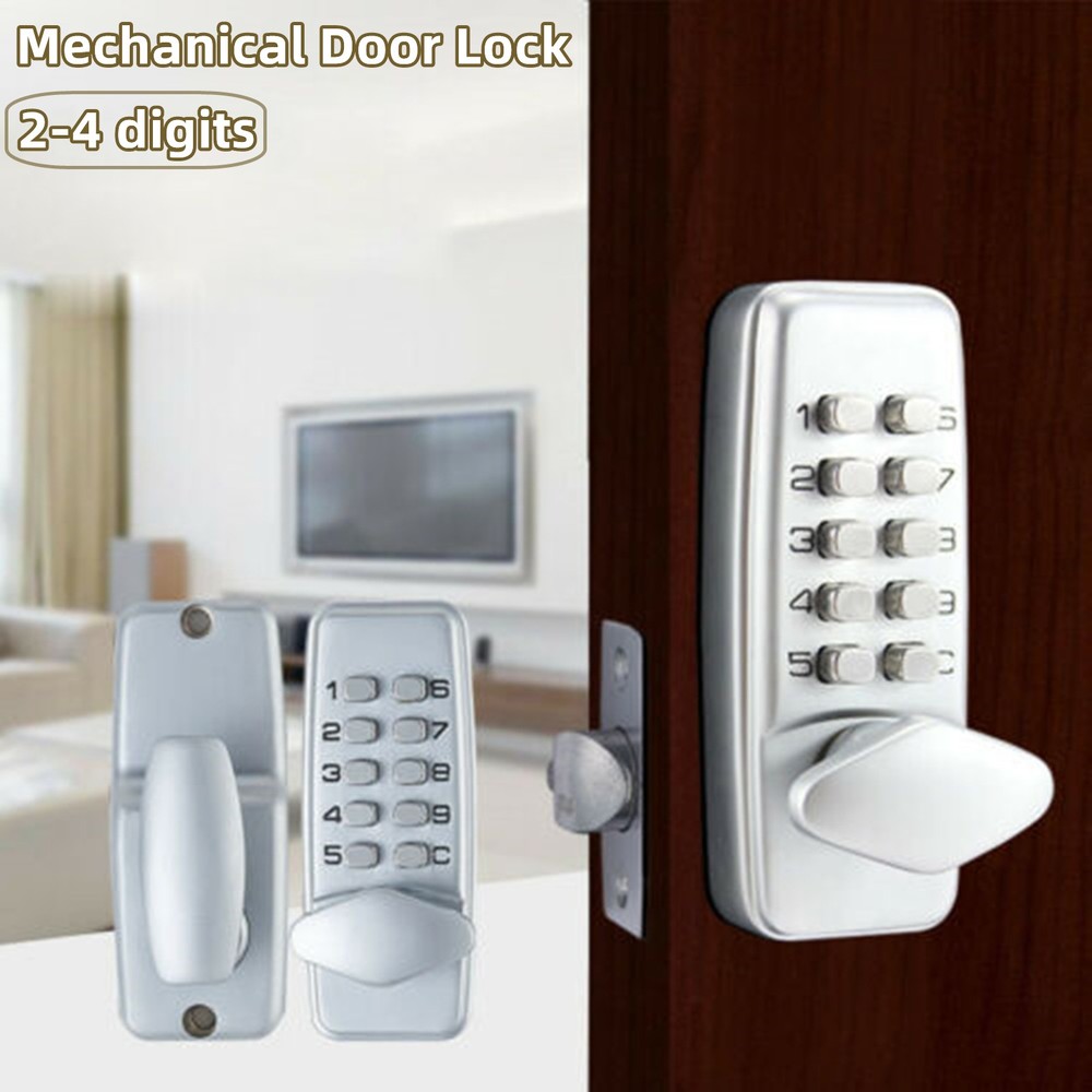 Mechanical Door Lock Keyless Knob Keypad Digital Code Password Entry Combination
