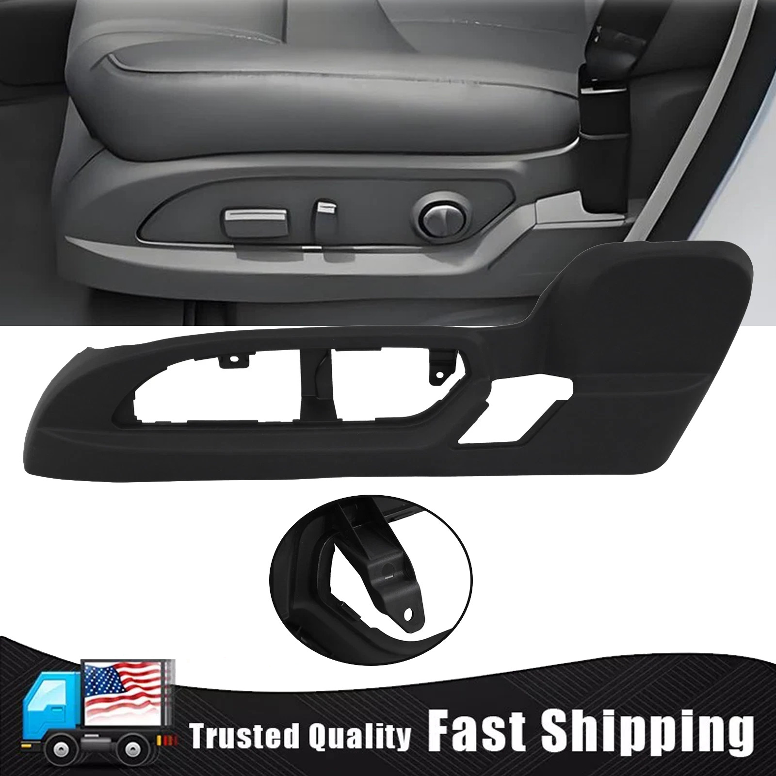 For 2009-17 GMC Acadia Chevy Traverse Driver Seat Track Cover Switch Bezel Trim