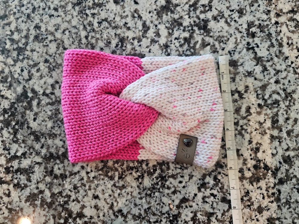 Hand knit twisted ear warmer