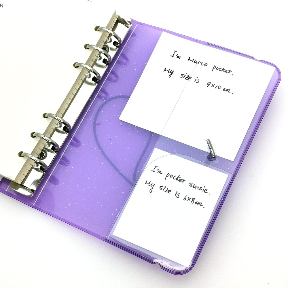 A6 PP Binder with Pages & Binder Pocket Set, White A6 Combo